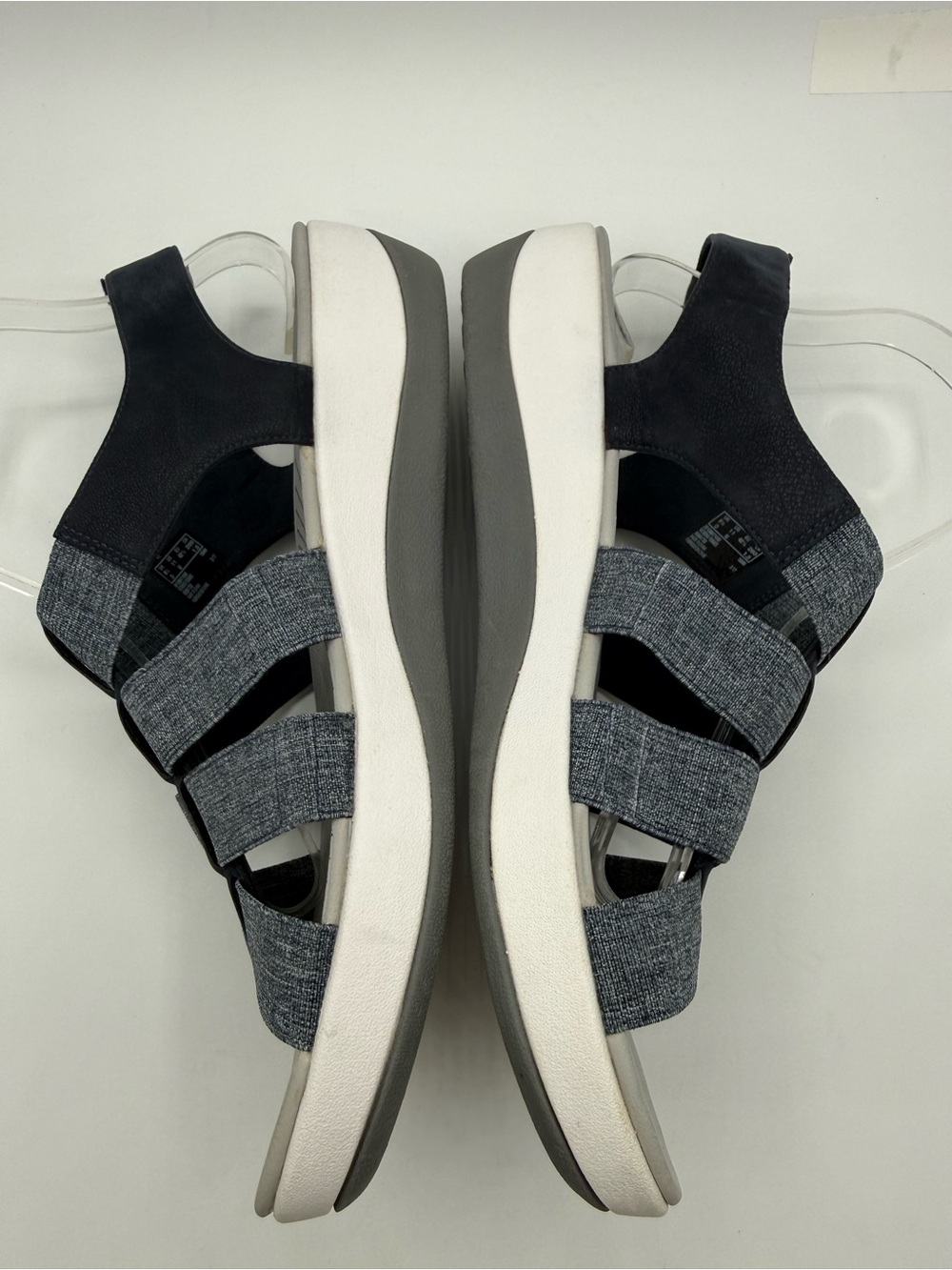 Clarks Cloudsteppers Arla Shaylie Sandals Navy Blue Comfort Slingback Wedge - Picture 13 of 16